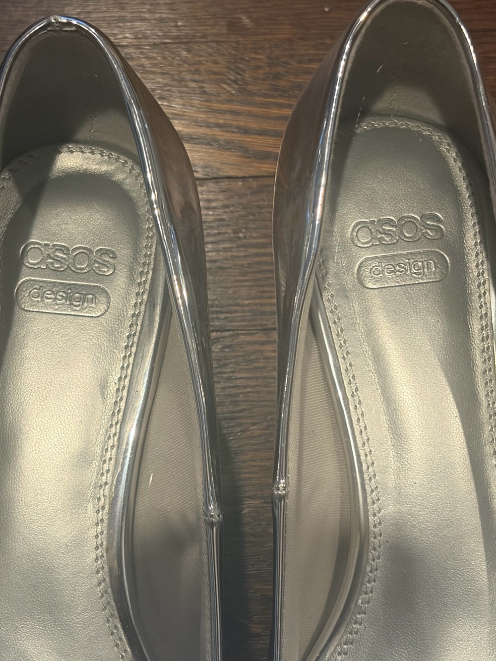 NWOT ASOS Design Women’s Silver Metallic Block Heel Pumps - size 10 - Picture 4 of 5